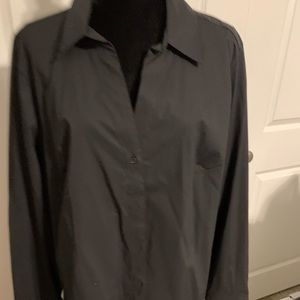 Lane Bryant Size 22 collared button up black shirt